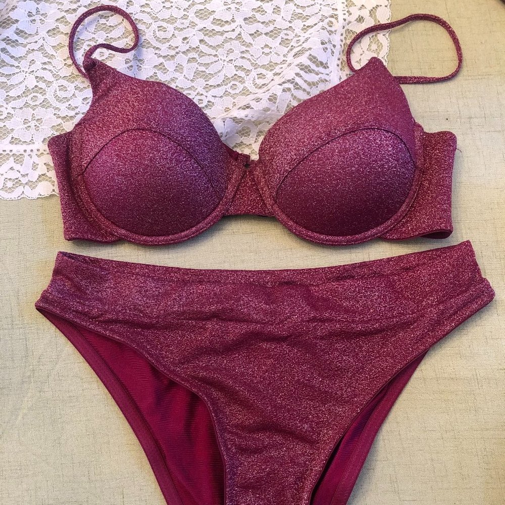 Triangl Macia suit in Grape Sparkle